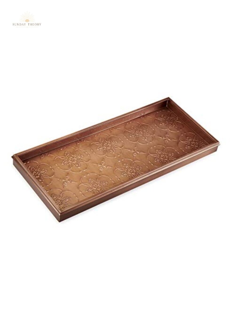 Copper Metal Boot Tray for Mudroom Entryway Shoe Storage Organizer Non-Slip